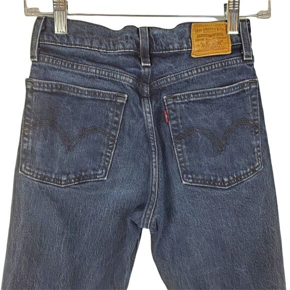 LEVIS Wedgie Distressed Denim Jeans Wild Bunch Black High Rise Premium Vtg Wash - Picture 8 of 11